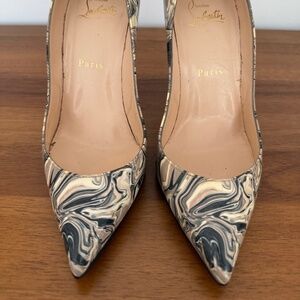 Christian Louboutin Pigalle Follies 100 Patent Swirl Size 37